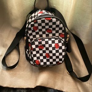 Checkered Rose small backpack